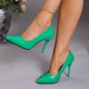 New Patent Leather Pointed Toe Stiletto Heel Shoes, Luxury Elegant Women's Pumps, Size 34-43