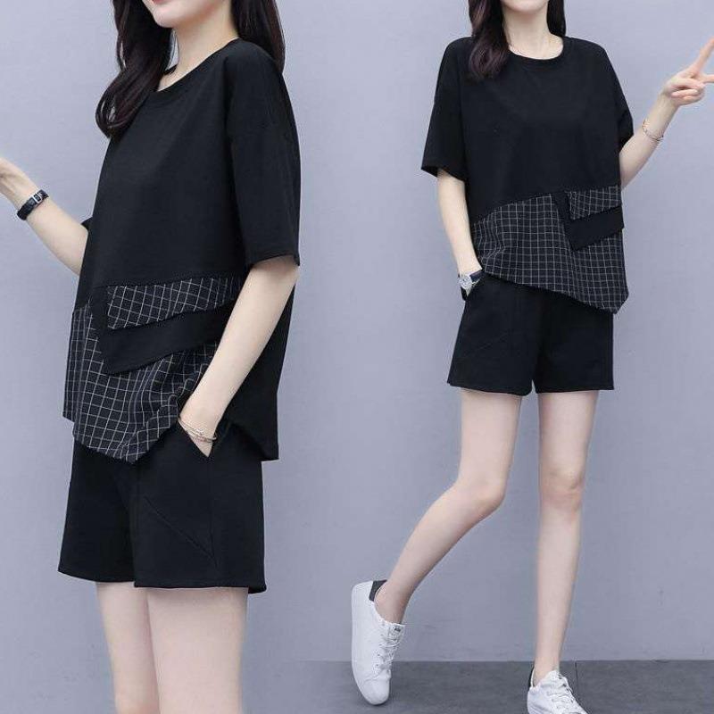Summer Casual Two-piece Fashionable Loose Slim Shorts Western Style Suit for Women