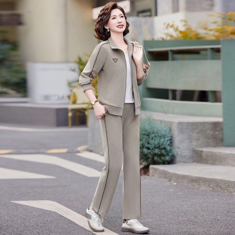 

Стильный весенний костюм для женщин среднего и пожилого возраста, комплект из 2 предметов, коллекция повседневных спортивных костюмов, весна-осень XXXXXL