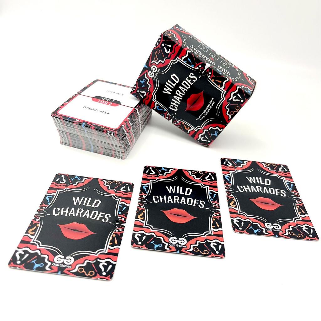 WILD CHARADES Adult Card Game for Couples Party Tabletop Game, English Edition Icebreaker for Family Game Night and Social Gatherings