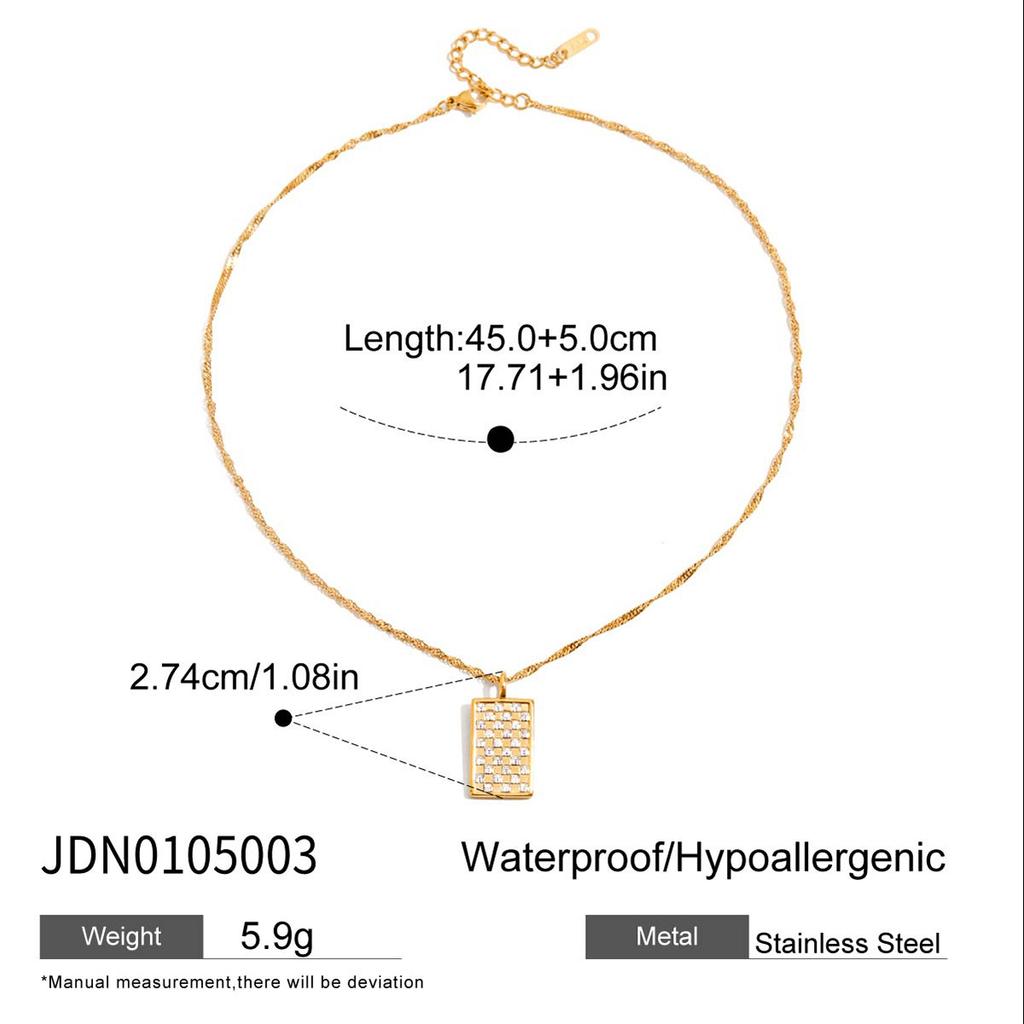European and American rhinestone titanium steel necklace jewelry does not fade stainless steel explosion