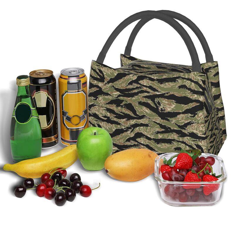 Tiger Stripe Print Thermal Lunch Bag Women Men Large Capacity Reusable Waterproof Insulated Lunch Box for Travel Picnic Work