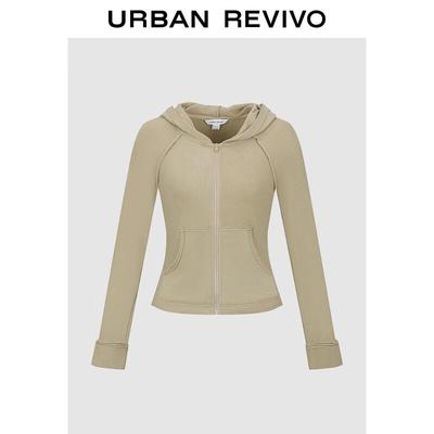 UR 2025 Autumn Women's Casual Hooded Short Jacket
