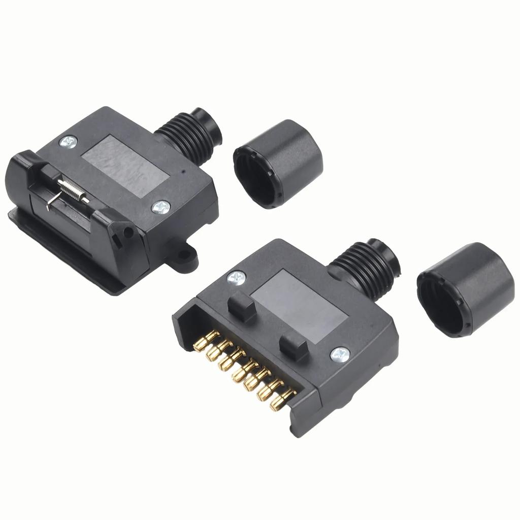 Connector Flat Trailer Plug RV Frosted Socket Set Cross Slotted Copper Needles Flat Trailer Plug 7Pin Hot Sale