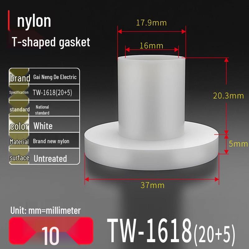 T-shaped Nylon Gasket Ring Screw Shaft Sleeve, Round Concave-Convex Insulation Pad, M2-M35