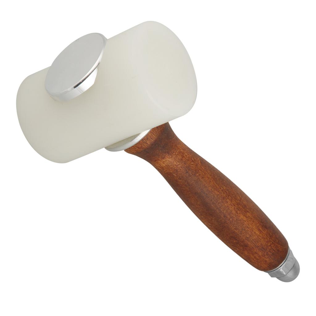 T Shape Leather Nylon Hammer Wood Handle Leather Carving Mallet Craft Tool