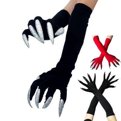 Halloween Long Nail Witch Gloves Long Show Costume Claw Ghost Gloves