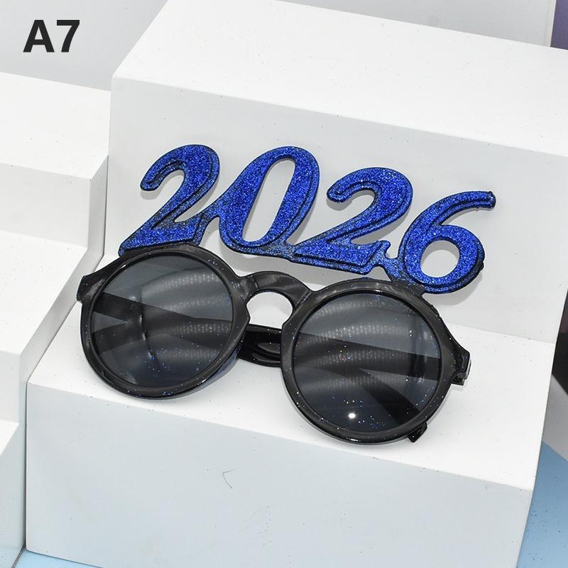 2026 Number Eyeglasses 2026 Happy  Year Glasses Diamond Glitter Sunglasses Cosplay Prop Xmas Party Decoration Funny Glasses