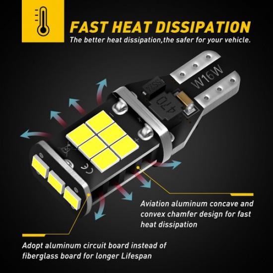 JM Up Back Reverse LED Light T15 White 921 Acura for ILX 2013- MDX 2001-2013