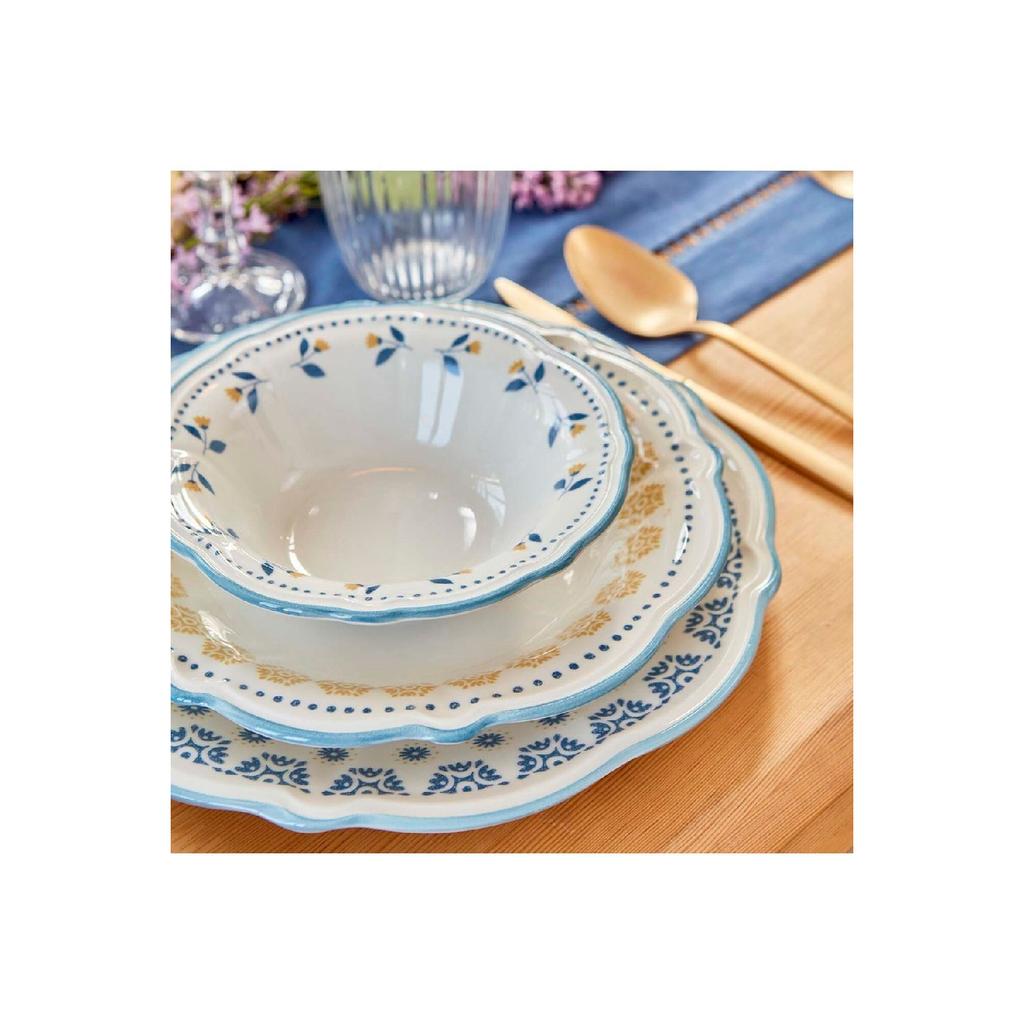 Mabel Steinzeug 24-teiliges Speiseservice für 6 Personen Blau