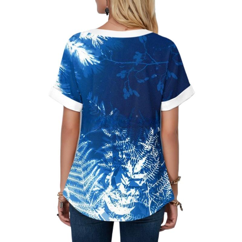 IHUASU Letnia Drukowana Koszulka Damska Luźna