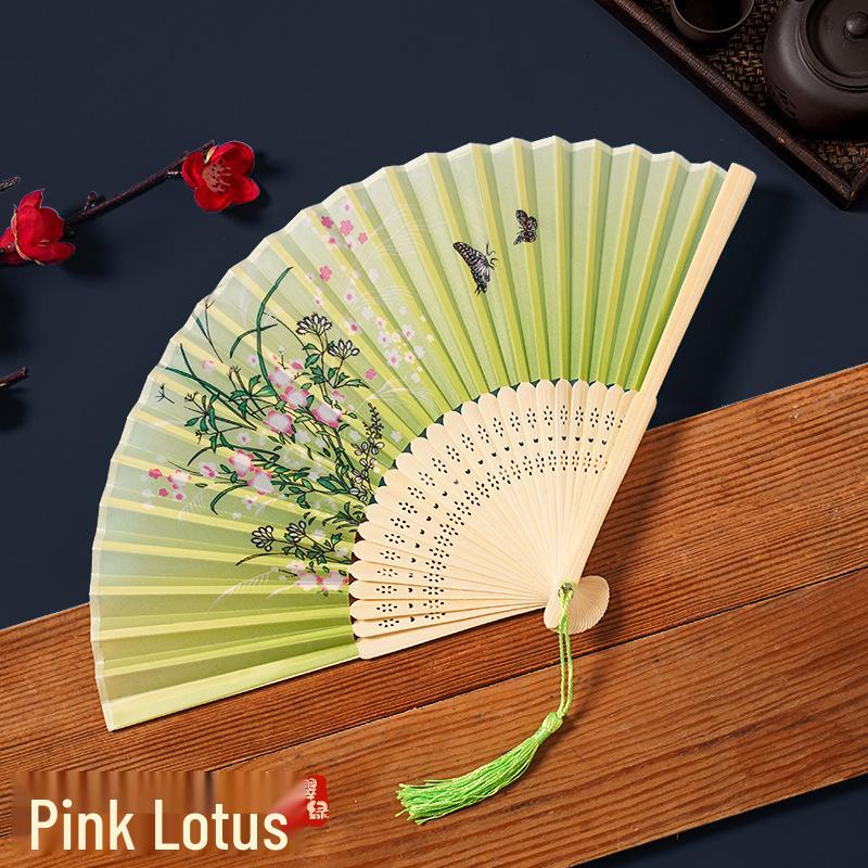 Traditional Chinese Folding Fan for Women and Children - Portable, Small, Perfect for Hanfu, Qipao, Dance, and Summer Use