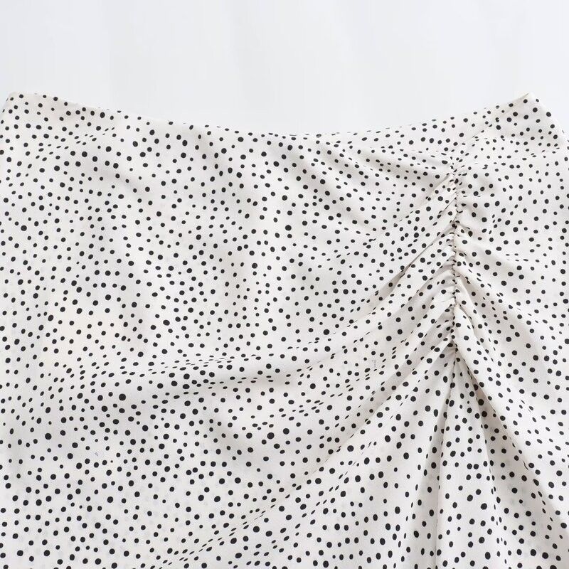 Fashion Style 2024 Spring New Women's Clothing High Waist Crimp Decorative Polka Dot Midi Dress 2662903 070