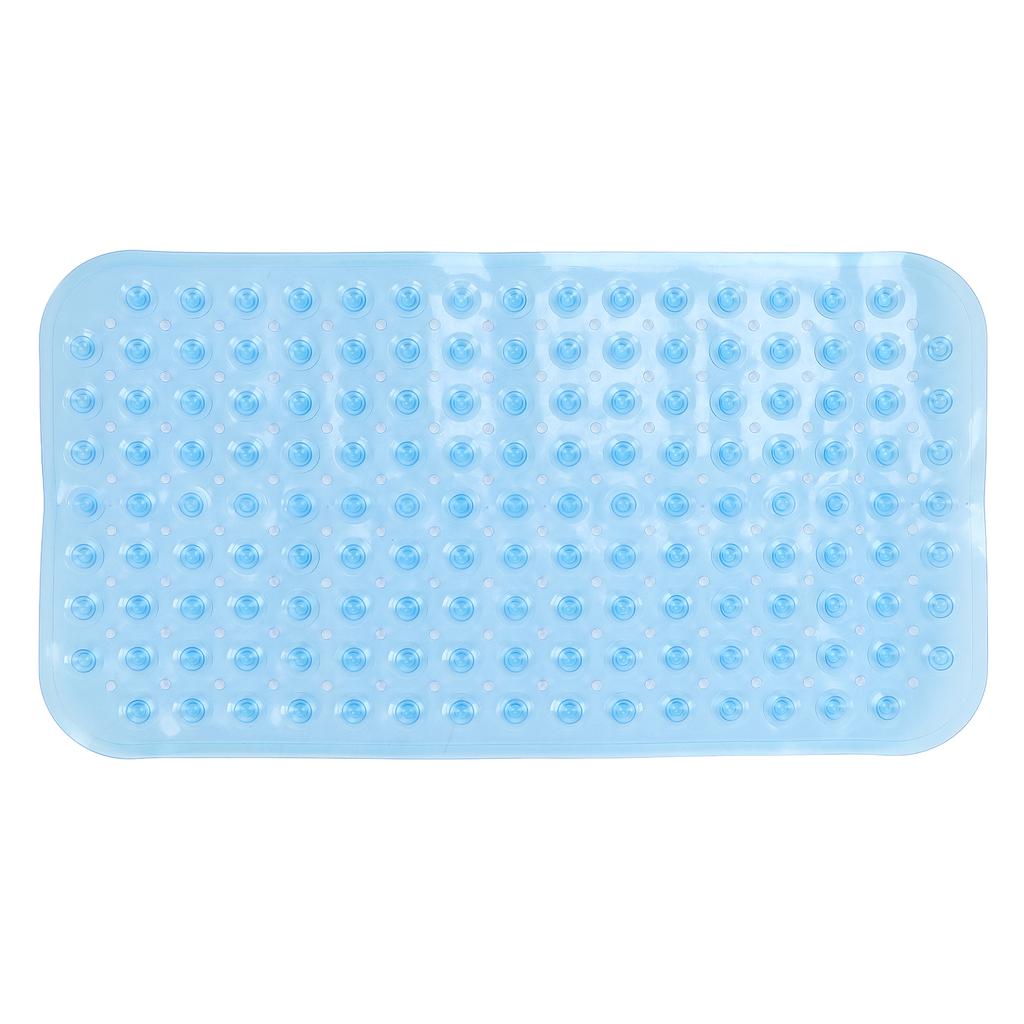 Bathtub Shower Mat PVC Prevent Slip Drain Holes Bendable Bathroom Floor Mat Home Hotel Use Transparent Blue38 X 70cm
