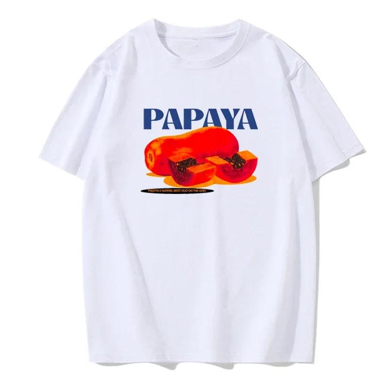 

Летняя мужская футболка с принтом фруктов и папайи, повседневная модная простая футболка с круглым вырезом, хлопковая, европейского размера, мужская летняя универсальная футболка XXXXXL серый