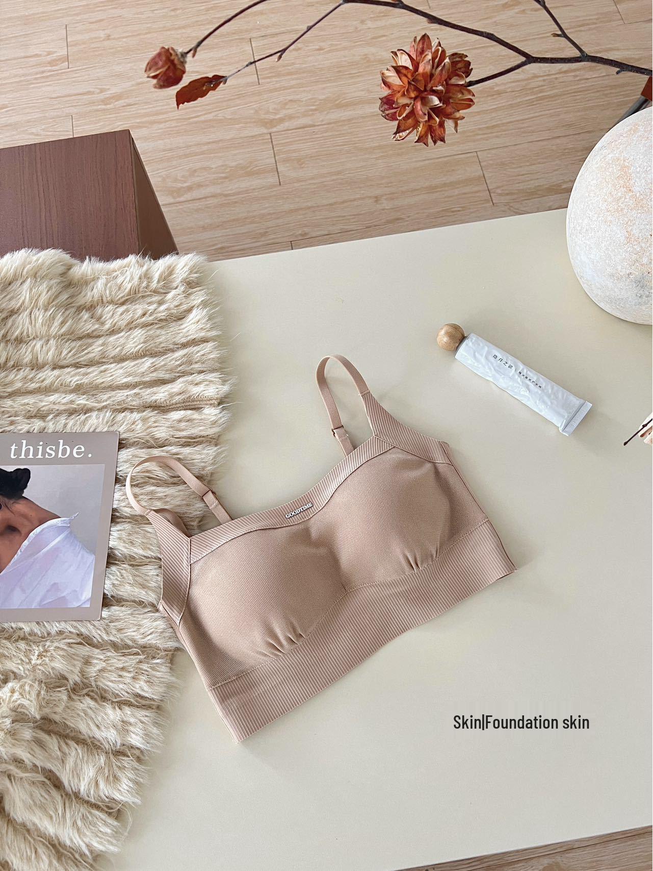 

Autumn Shimmer Elegant Back-Fixed Cup Bandeau Bra Lingerie Large