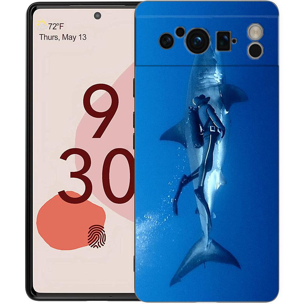 Diver Diving Phone Case For Google Pixel 9 8 9A 8A 7 7A 6 Pro XL 6A 5G Black Soft Back Luxury TPU Cover