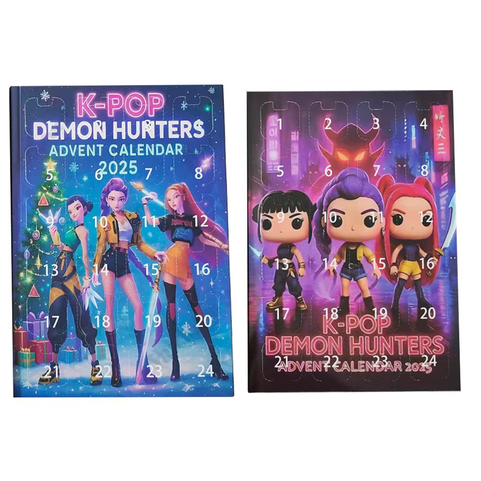 Kpop Cacciatori di Demoni Calendario dell'Avvento di Natale Huntrix Rumi Mira Zoey SAJA Boys Tigre Derpy Giocattoli in Scatola Cieca Decorazioni Regali di Capodanno