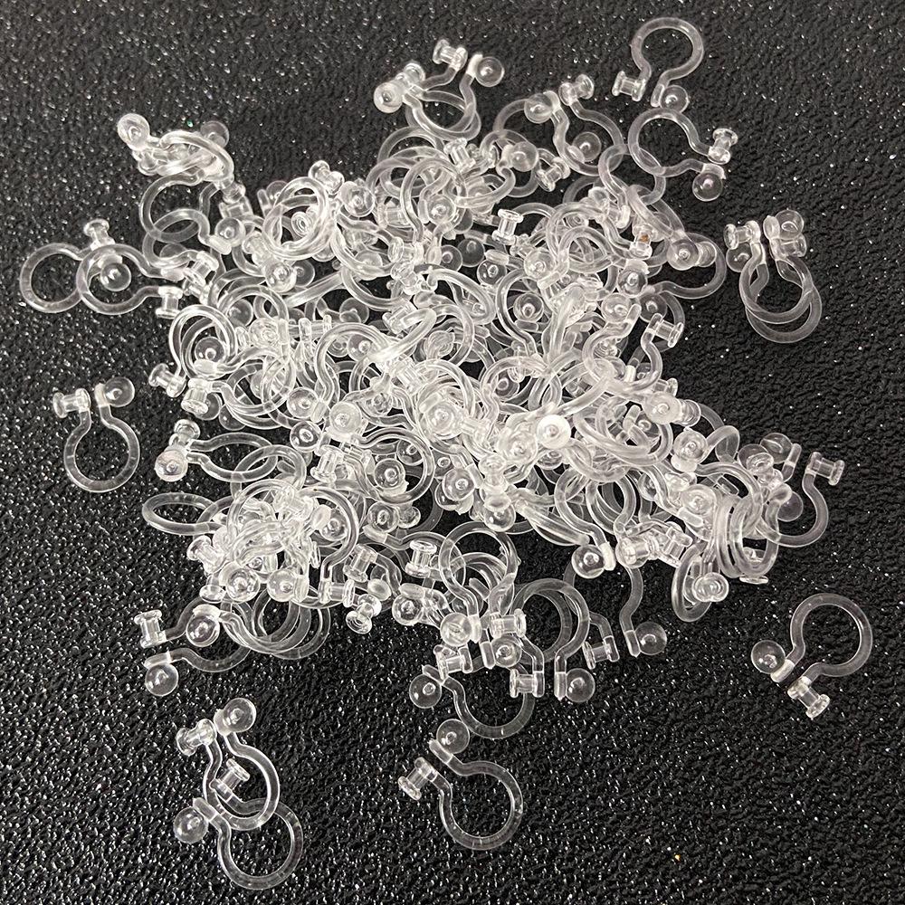 20 Stück Transparenter Harz U-förmiger Ohrclip-Konverter für Schmuckzubehör ohne Piercing