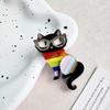 Cartoon Trendy Cool Eyes Small Black Cat Brooch Acrylic Fashion Personality New Trend Niche Accessories Animal Versatile