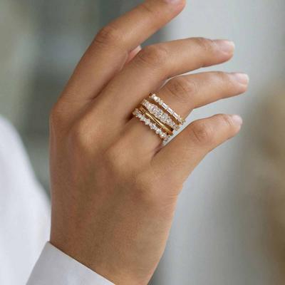 2026 New Shining Zirconia Stacking Rings for Women Exquisite Cubic Zirconia Fingers Ring Elegant Brilliant Jewelry for Weddings