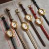 Women's Vintage Oval Goose Egg Quartz Watch Waterproof Real Leather Dress Ladies' Watch Christmas Gift Clock Montres Pour Femmes