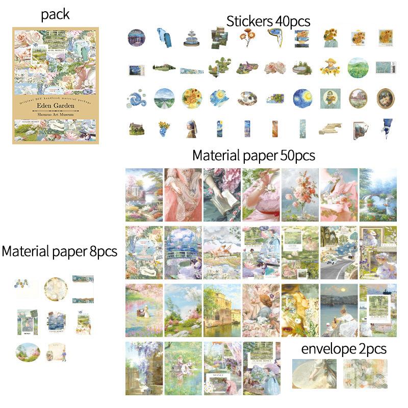 100 pcs/pack Vintage stickers Material paper Scrapbooking Creative DIY Diary album materials DIY Junk Journal Supplies