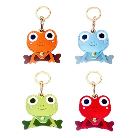 Portachiavi Pendente Rana in Pelle Creativo Portacarte a Forma di Rana Carino Portachiavi Fascino Portatile Anti-Perdita per Borsa Accessori Zaino Scolastico Piccoli Regali