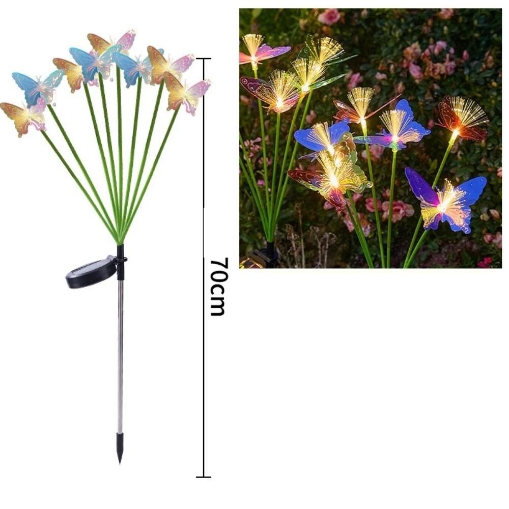 6/8 Head Solar Fiber Optic Flower Light Realistic Decorative Lighting Outdoor Solar LED Light Colored Solar Powered
