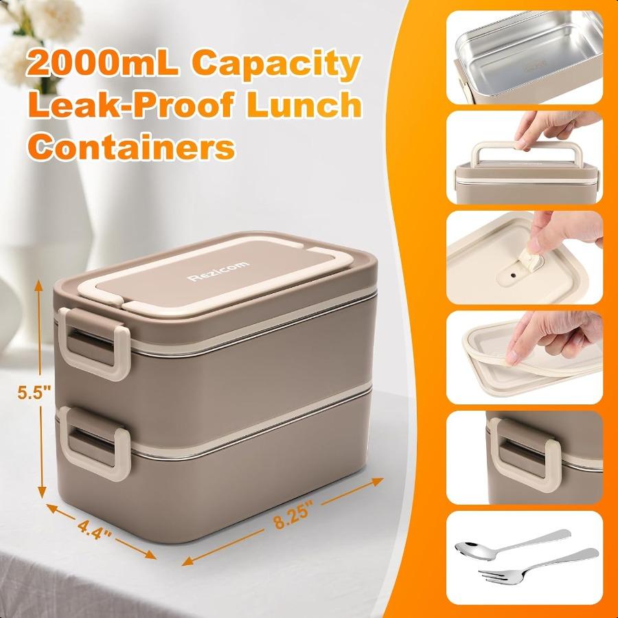 Stainl Steel Lunch Box for and Adult Two Layer 2 L Capacity LeakProof Bento Box for Lunch Containers for Women School Office wi United States