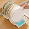 Space Saving Storage Artifact Kitchen Dish Rack Drawer-style Adjustable Separated Drainage Shelf Dual-purpose Bowl and Plate Holder