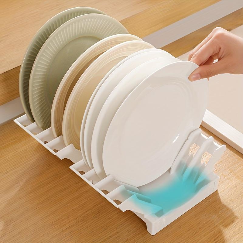 Space Saving Storage Artifact Kitchen Dish Rack Drawer-style Adjustable Separated Drainage Shelf Dual-purpose Bowl and Plate Holder