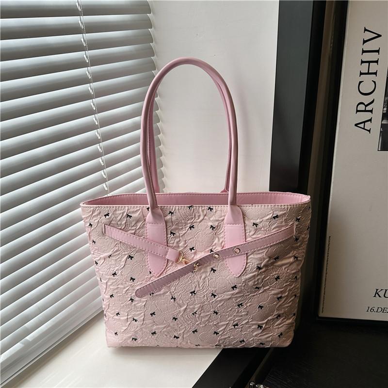 

New women s fashion polka dot tote bag versatile shoulder underarm bag commuting to work large-capacity bag рожевий