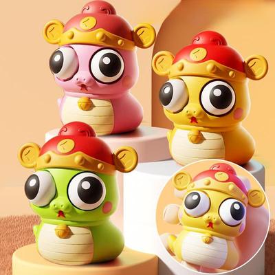 Creative Year of The Snake Car Ornaments Pop Up Big Eye Snake Pinch Decompression Toys Squeeze Anxiety Relieve Stress Gifts