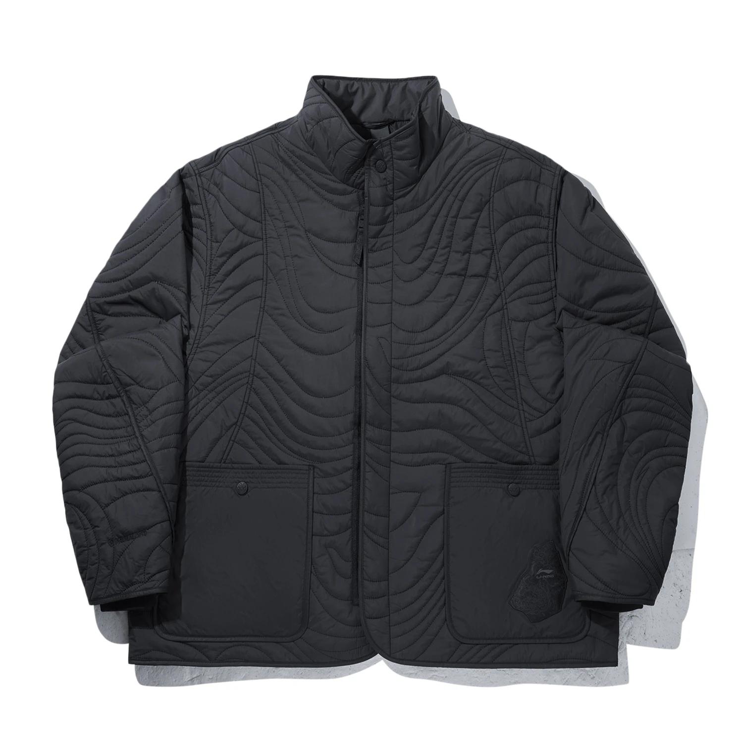 Li Ning Puffer Jackets Men s Black Stand Collar Moderate AJMV179-2 L