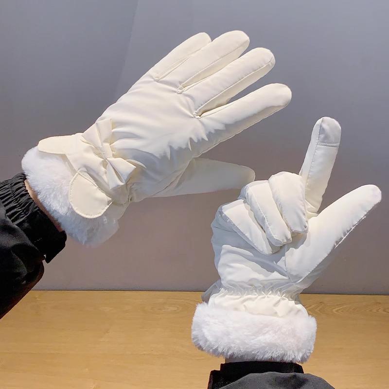 

Женские зимние перчатки для велоспорта с сенсорным экраном — мягкие, утолщенные и водонепроницаемые для защиты от тепла и холода One Size