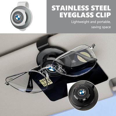 For BMW Stainless Steel Car Sunglasses Clip Sun Visor Glasses Hanger M 1 3 4 5 6 7 Series X1 X3 X4 X5 G20 G38 F48 E36 E39