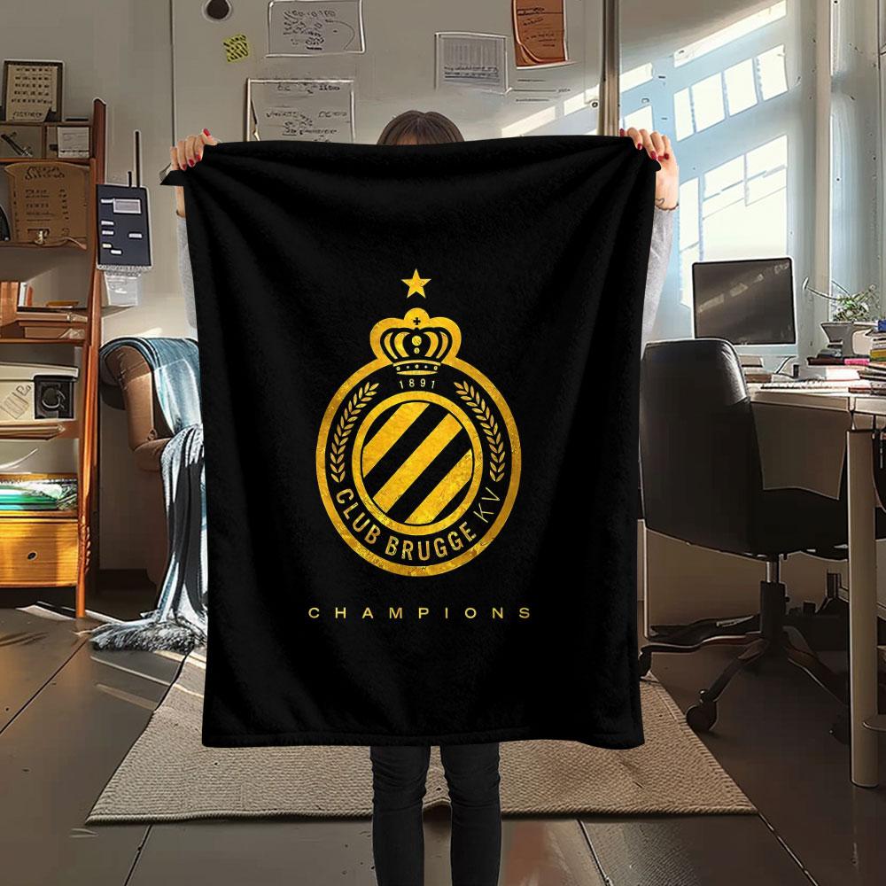 1PC Club Brugge K.V Patterned Flannel Blanket Suitable For All Seasons for Home Decor Warmth and Comfort Gifts Holiday Present