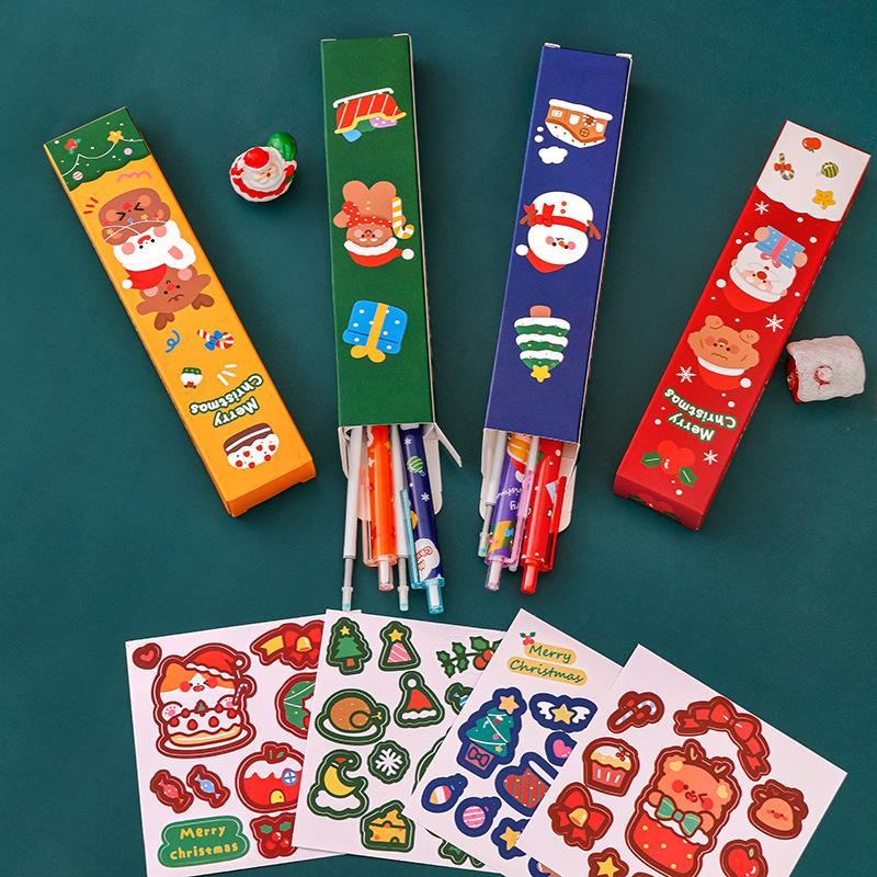 Hang Su Christmas Blind Box: 5-Piece Cute Student Cartoon Stationery Set