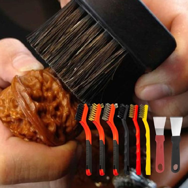 8pcs Wire Brush Cleaning Brushes Assortment For Rusts Removal Grimes Scraping And Detailed Surfaces Workshop Tasks