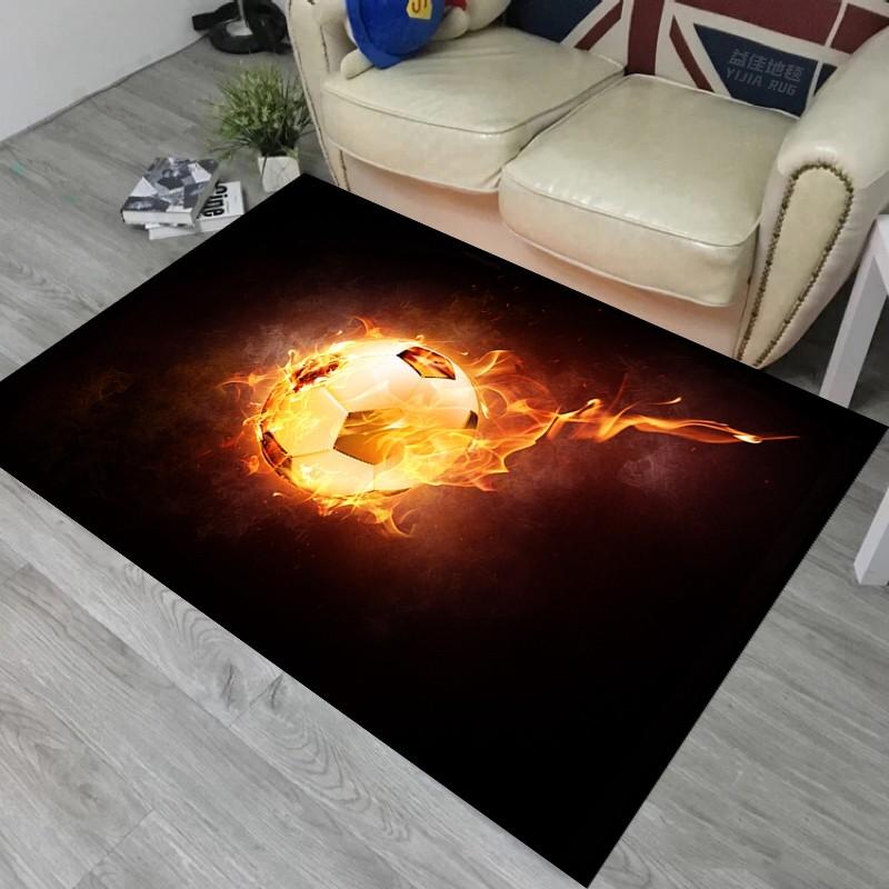 VIKAMA Football Fan Exclusive Rug Atmosphere Soft Non Slip Living Room Gaming Room Bedroom Decor Foot Mat Sports Style Home
