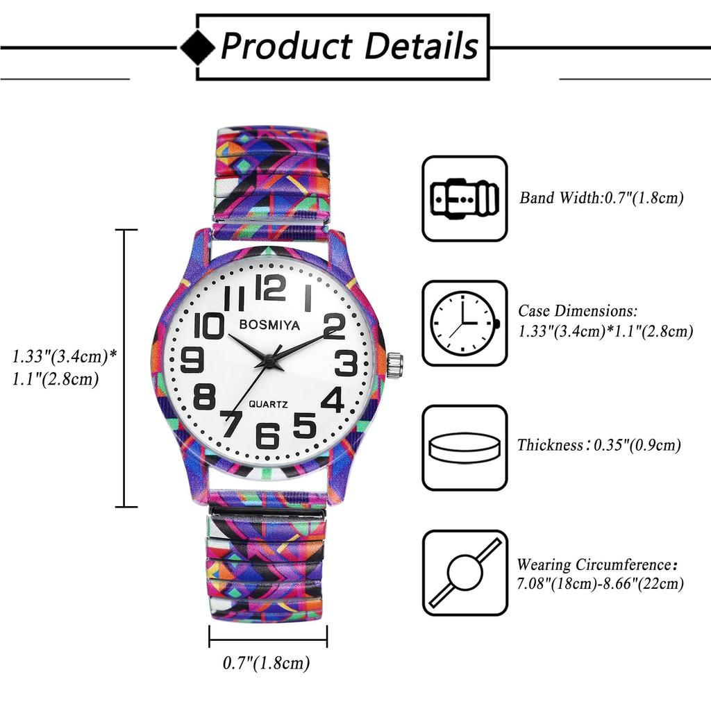 Stylish, Popular, Waterproof Watch with Analog Display, Colorful Numbers, Stainless Steel Strap, Adjustable Length, and Quartz Movement for Men and
