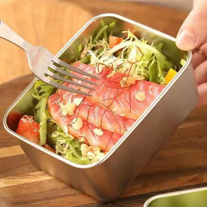 Reusable Stainless Steel Food Tray Smooth Rectangular Kitchen Container for Prep Storage Serving and Dining Use