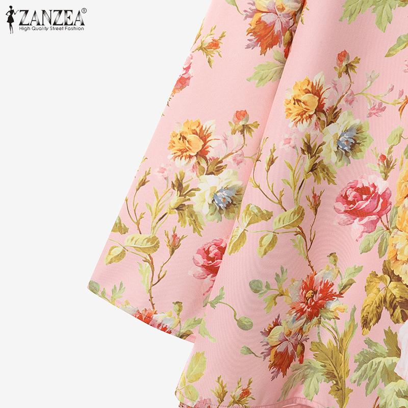 ZANZEA Women Long Sleeve Floral Blouse and Pants Casual Two Piece Suit Sets