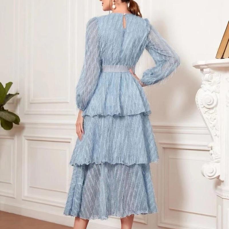 Women's temperament early spring casual new retro lace fairy slim and thin dress