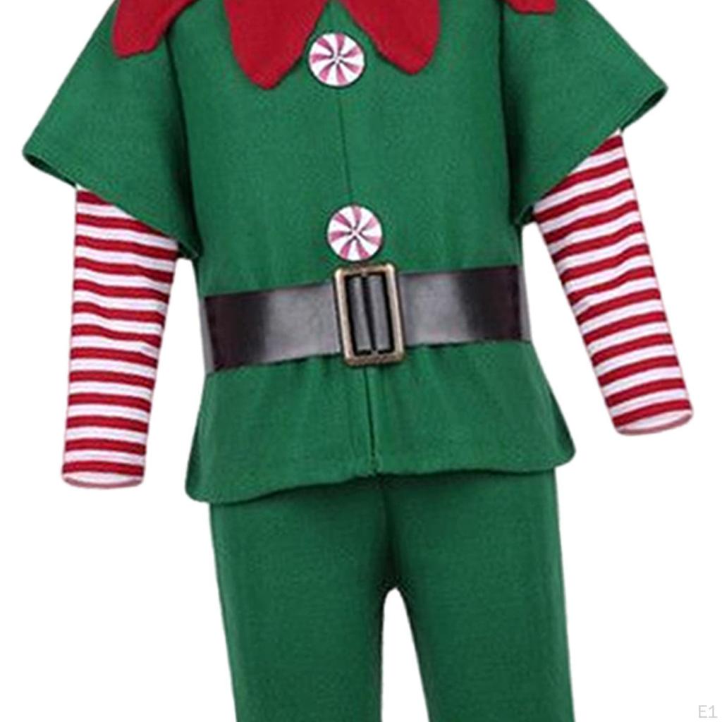 Elf Christmas Costume Cosplay Clothes Set, Photo Props Outfit, for Halloween Birthday Stage