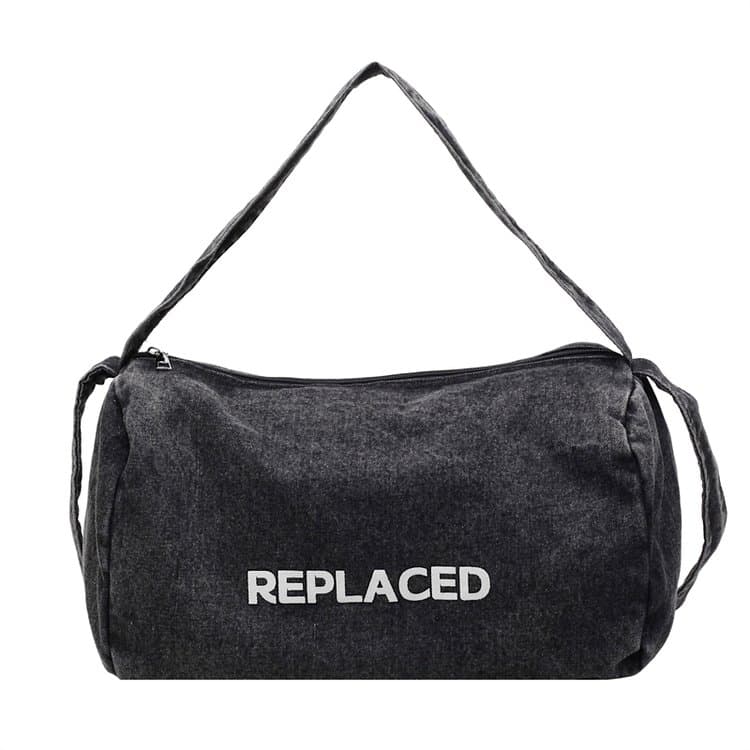 Винтажная джинсовая сумка-тоут женская наплечная сумка-мессенджер чёрный