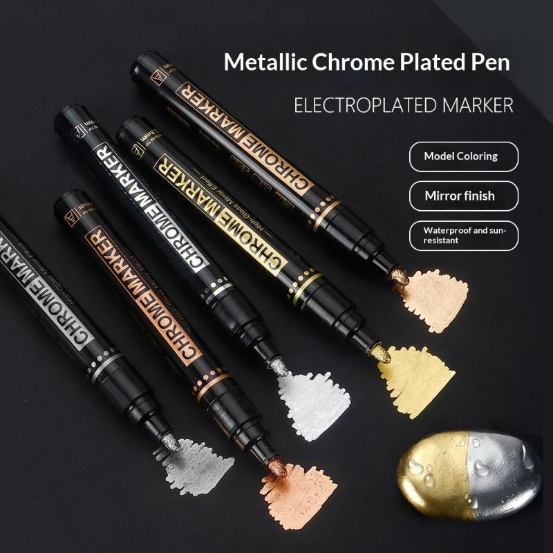 2,8 mm Galvanik-Lackmarker Spiegeleffekt Wasserdichter Pinsel Metallmarker Für Graffiti Schreibwaren Kunstbedarf
