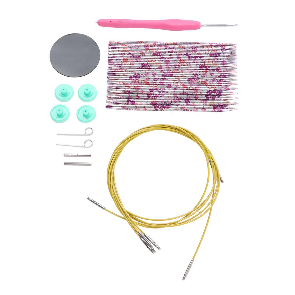 Circular Knitting Needles Set Ergonomic Crochet Hook Button Knitting Tool with Storage Bag for Home