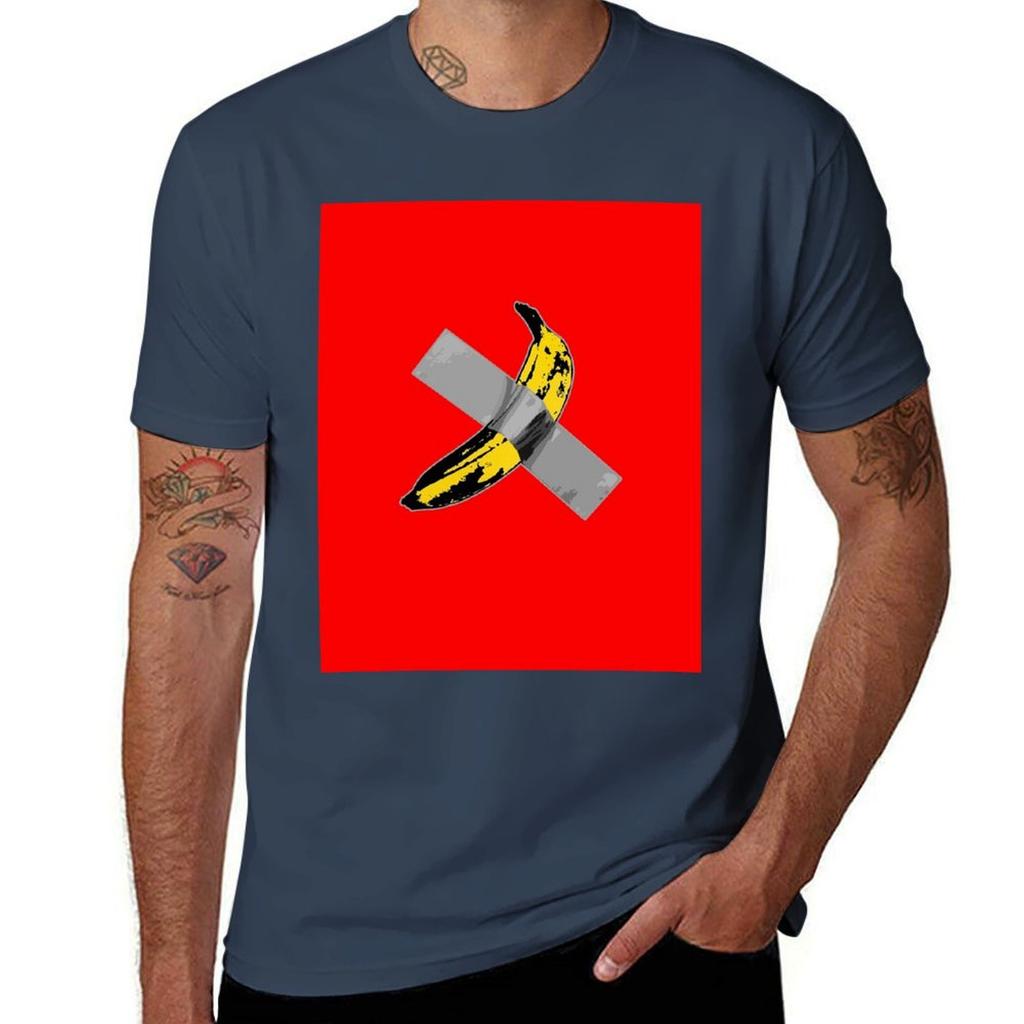 Big Yellow Taped Banana TShirt Stylish Graphic Short Sleeve Top
